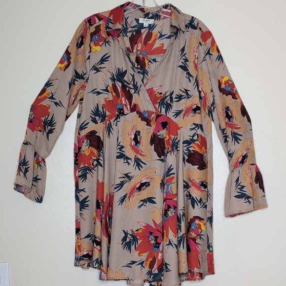 Umgee babydoll Boho Floral Style Tunic Mini Dress size M - Picture 4 of 10